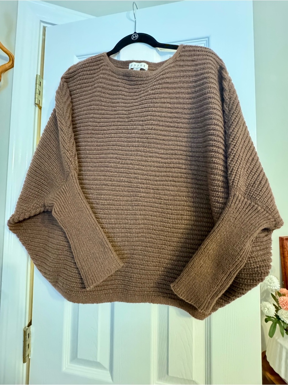 HYFVE Ribbed Crewneck Sweater - Taupe oversized small